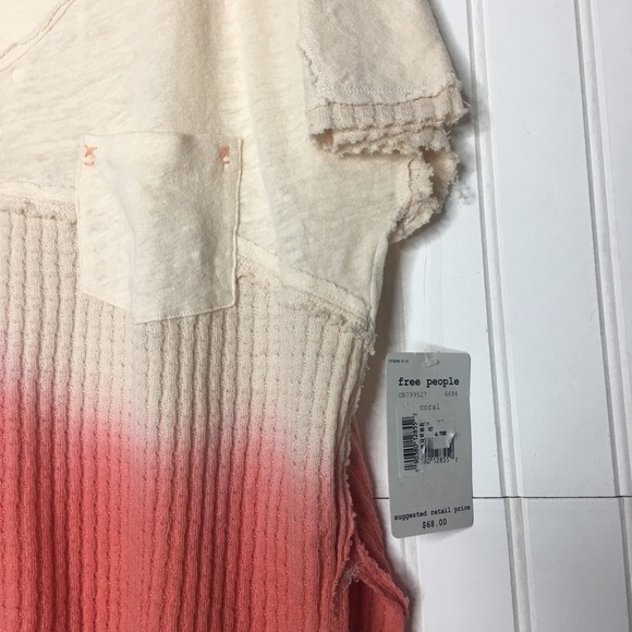 Free People Pink and Cream Ombré Sun Dial Tee - Picture 5 of 7